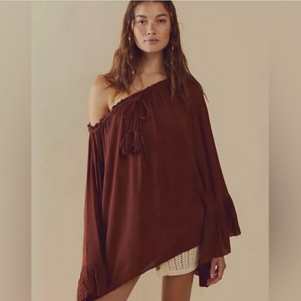 NWOT Free People Endless Summer Here To Stay Ruffle Oversized Sz Sm